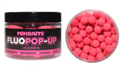 Boilies Mikbaits Mikbaits Fluo Pop-Up - Erdbeere - 10 mm