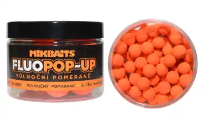Boilies Mikbaits Mikbaits Fluo Pop-Up - Mitternachtsorange - 10 mm