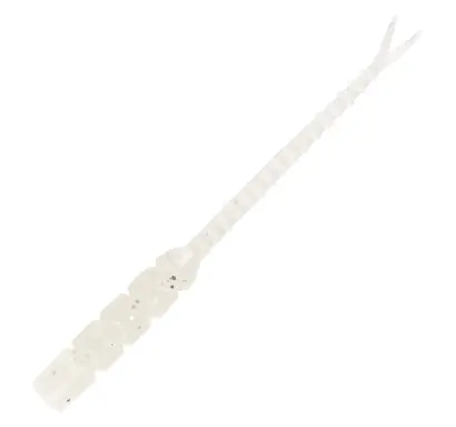 Mustad AJI Worm - Bachi - Bachi - farbe White Glow Glitter (MAJI-BCI-2-7)