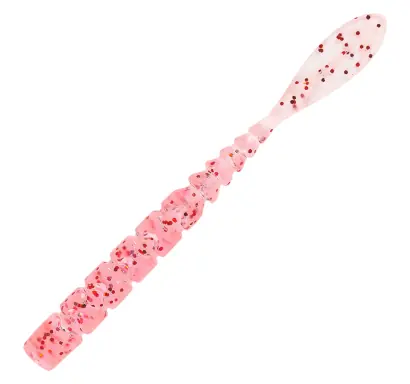 Mustad AJI Worm - Fla - Fla - farbe Clear Red Glitter (MAJI-FLA-2-3)