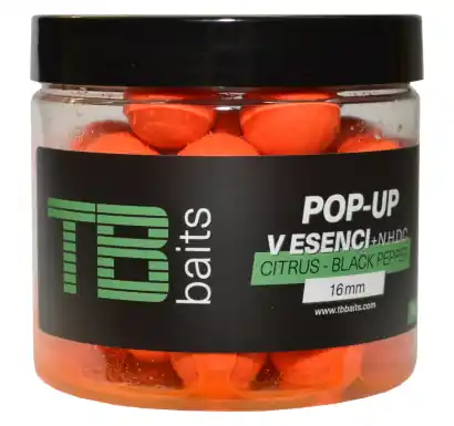 Boilies TB Baits POP-UP Citrus Black Pepper + NHDC - Ø 12 mm