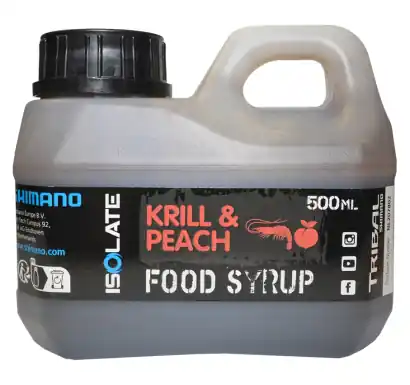 Shimano ISOLATE Food Syrup - Krill & Peach 500 ml