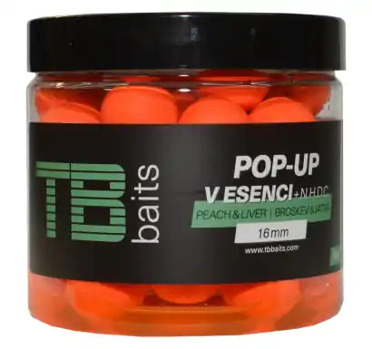 Boilies TB Baits POP-UP Peach & Liver + NHDC - Ø 16 mm