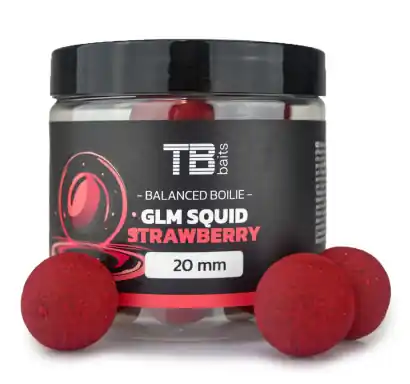 Balanced boilies TB Baits + attraktor - GLM Squid Strawberry - Ø 24 mm