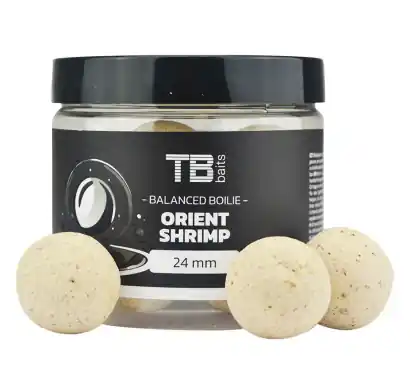 Balanced boilies TB Baits Balanced White Edition + atraktor - Orient Shrimp - Ø 24 mm
