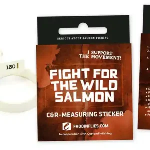 Frödin Flies Wild Salmon C&R Measuring Maßband Rutenaufkleber white-