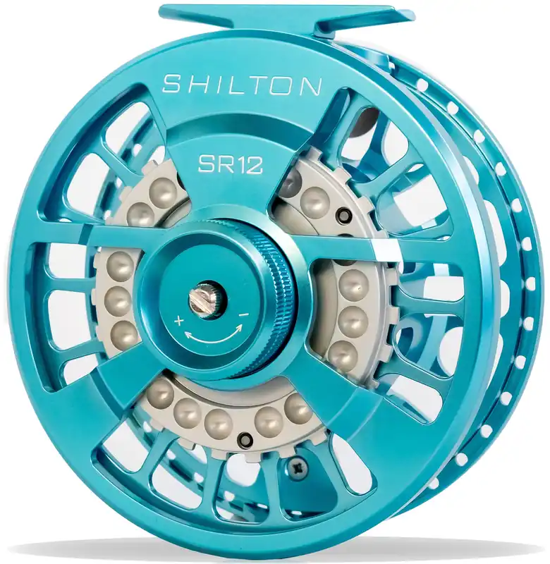 Shilton SR Series Custom Reel Turquoise-Turquoise-Titanium Fliegenrolle- SR8