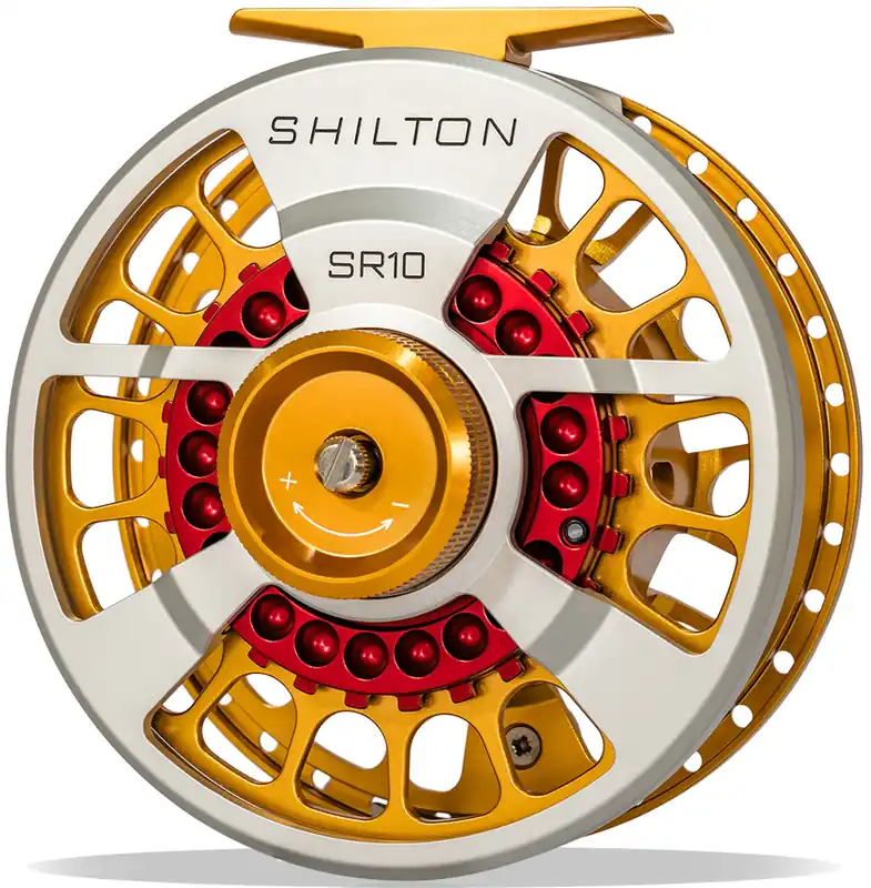 Shilton SR Series Custom Reel Titanium-Gold-Red Fliegenrolle- SR8