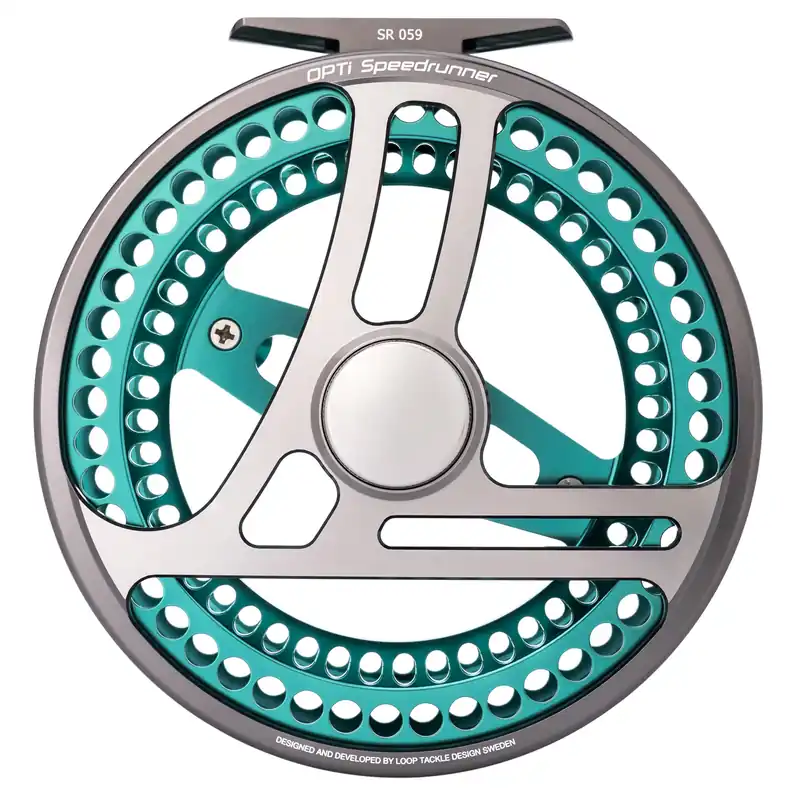 Loop OPTI Speedrunner Limited Edition Fliegenrolle Aurora Turquoise-