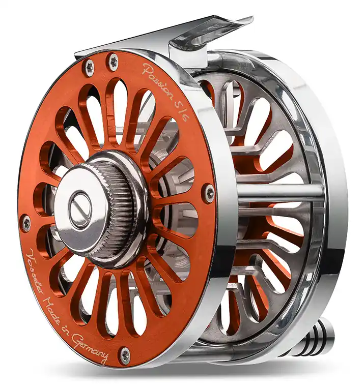 Vosseler Passion Alu Fliegenrolle orange- # 3/4