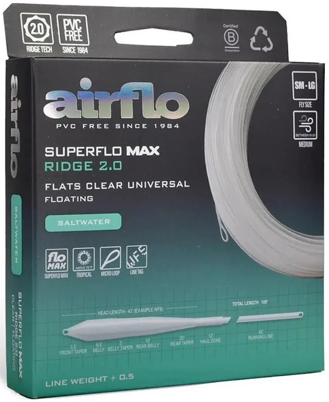 Airflo Superflo Max Ridge 2.0 Flats Universal Clear Floating Fliegenschnur- # 7