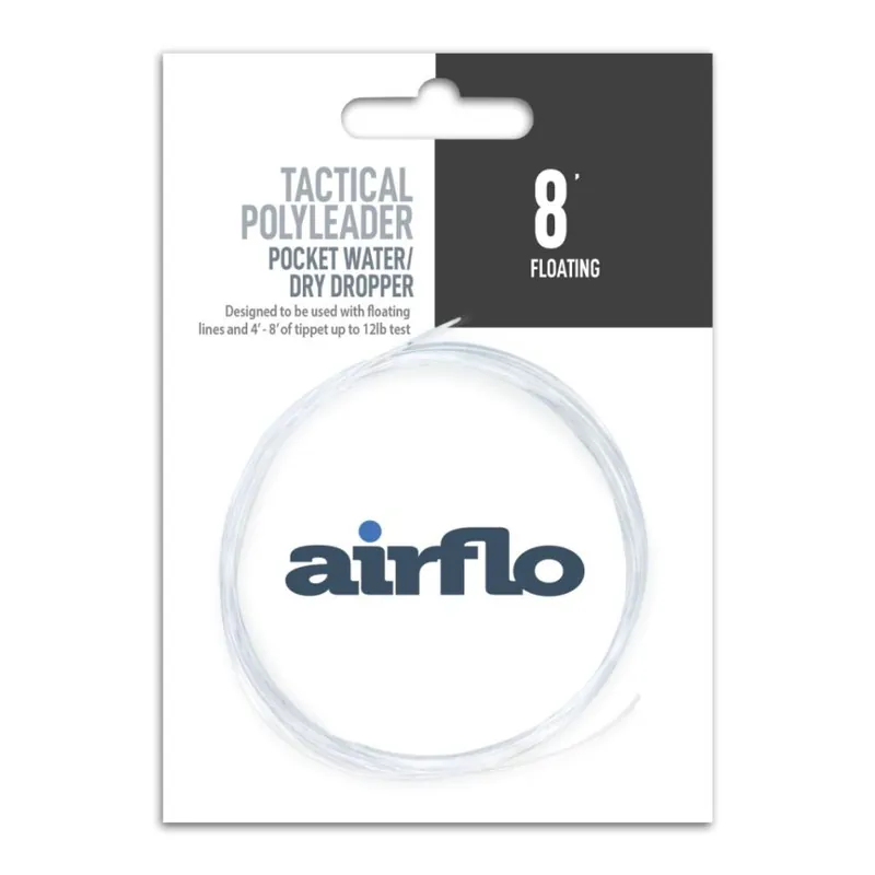 Airflo Tactical Polyleader - Pocket Water Dryfly & Dropper 8 ft Clear Floating-