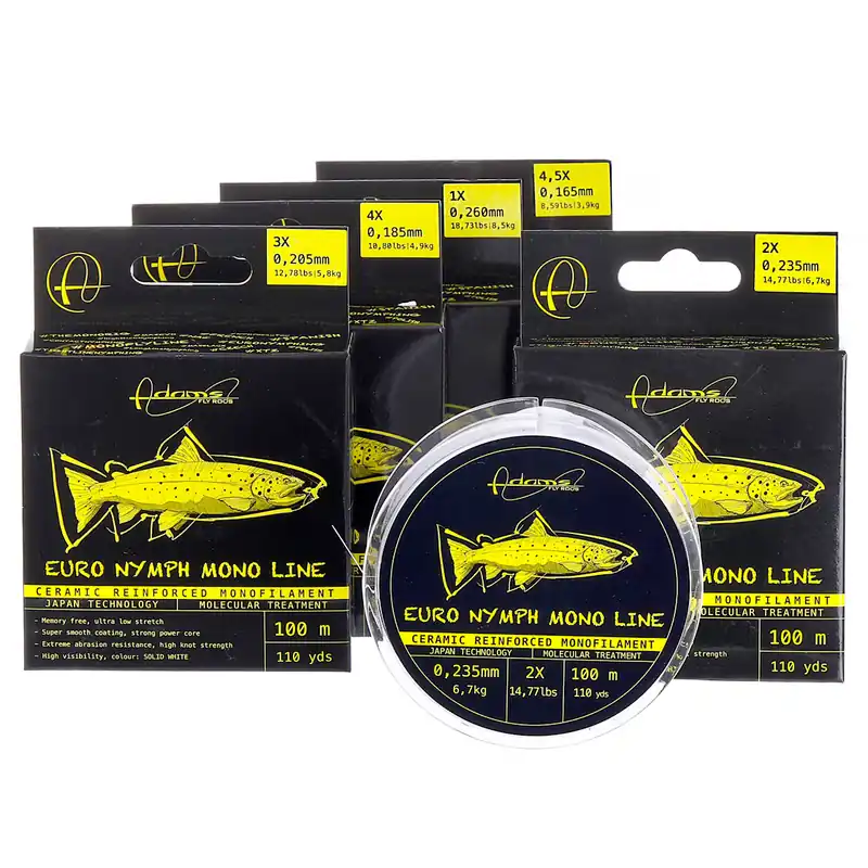 Adams Fly Rods Euro Nymph Mono Line 100 m Vorfachmaterial- 0,26 mm