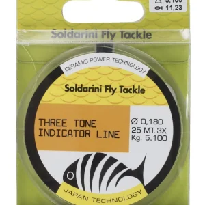 Soldarini Fly Tackle Three Tone Indicator Line Sichthilfe orange/white/yellow- 0,18 mm