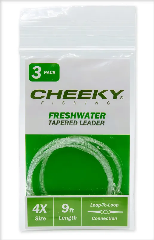 Cheeky Freshwater 9 ft Tapered Leader 3pc Pack Fliegenfischervorfach- 0,127 mm - 6X