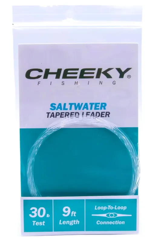 Cheeky Saltwater 9 ft Tapered Leader 3pc Pack Fliegenfischervorfach- 0,305 mm - 10 lbs
