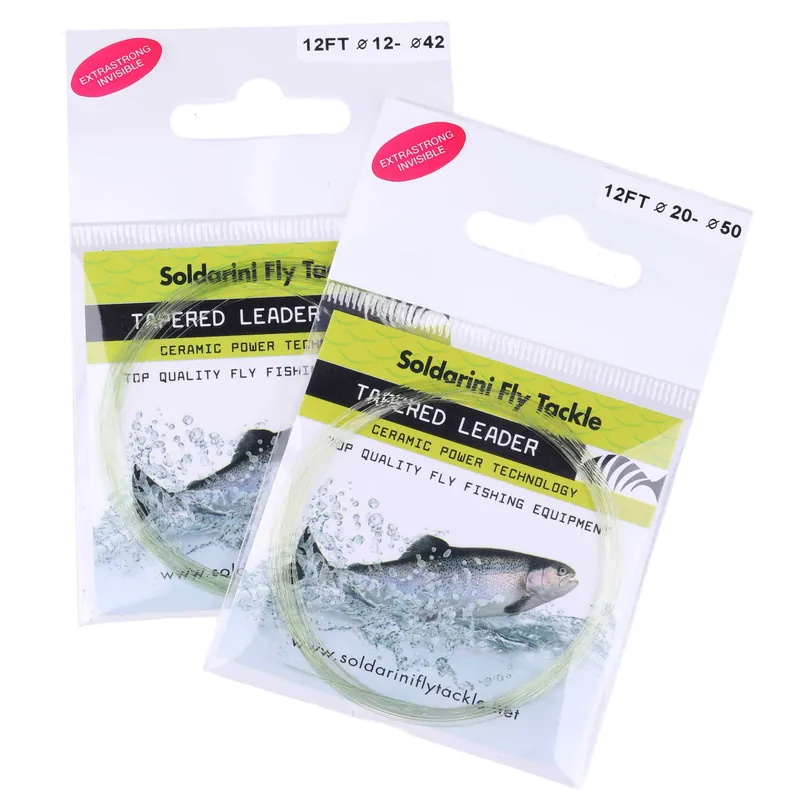 Soldarini Tapered Leader 12 ft Vorfach light olive-                                                                                                                                                                                                                        0,12 mm