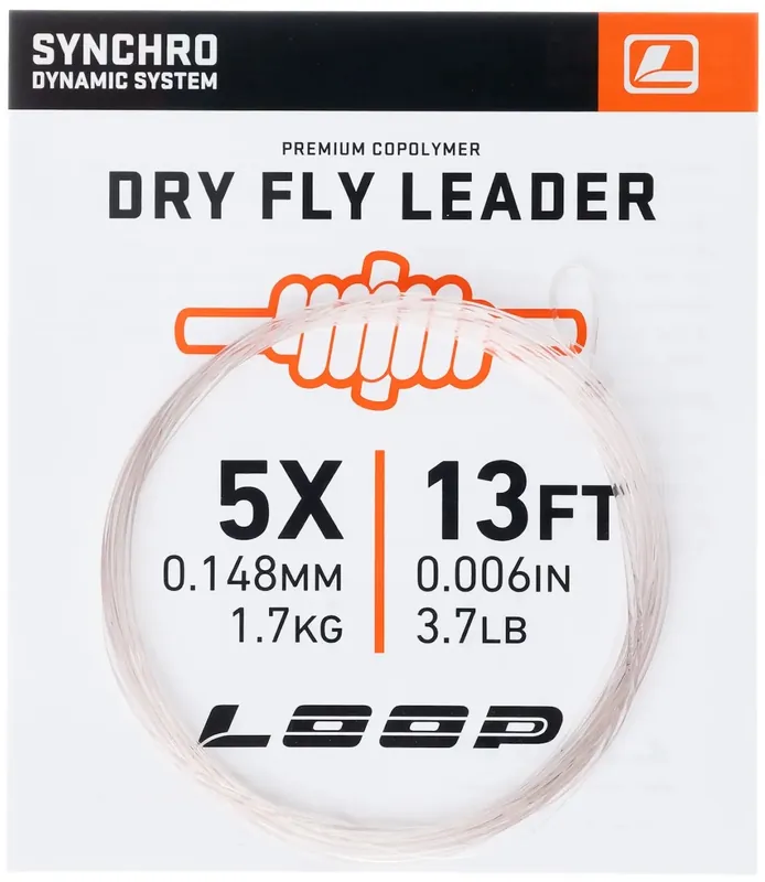 Loop Synchro 13 ft Dryfly Nylon Leader Vorfach- 3 X - 0,205 mm