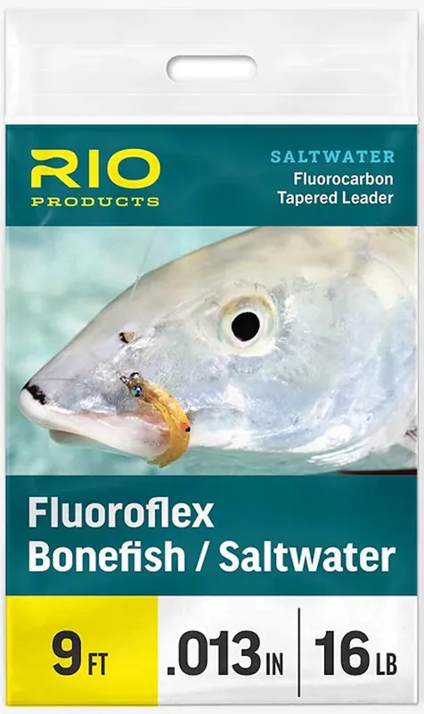 Rio Fluoroflex Saltwater 9 ft Tapered Fluorocarbon Leader Vorfach- 8 lbs - 0,235 mm
