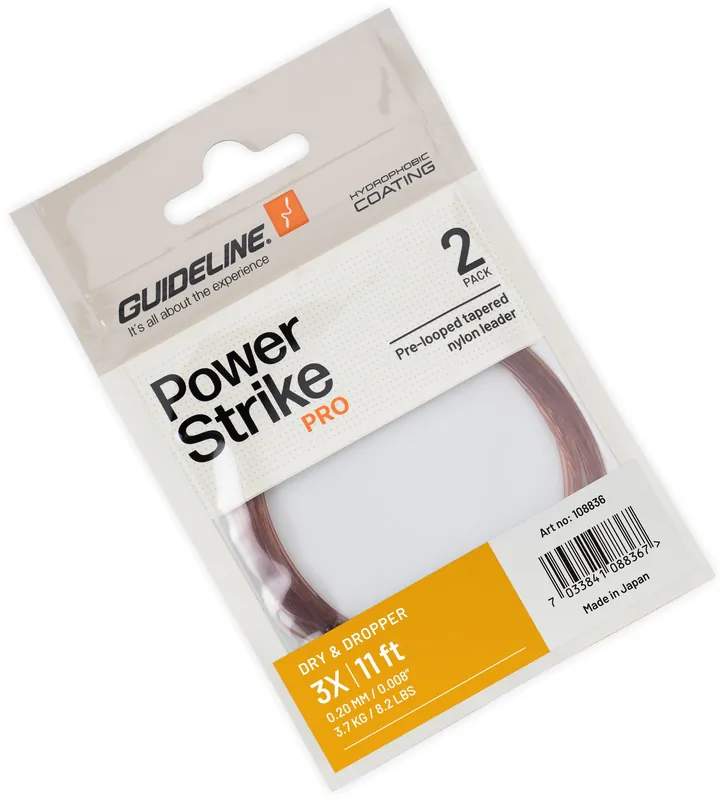 Guideline Dry & Dropper 11 ft Tapered Leader Vorfach- 3X