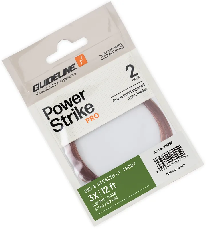 Guideline Dry & Stealth Light Trout 12 ft Tapered Leader Vorfach- 3X