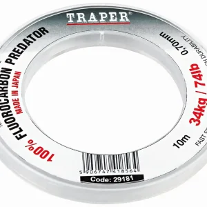 Traper 100% Fluorocarbon Predator 10m Spule- 0,70 mm - 34 kg / 74 lb