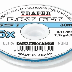 Traper Dryfly Mono Tippet Vorfachmaterial 30 m Spule- 7X - 0,102 mm