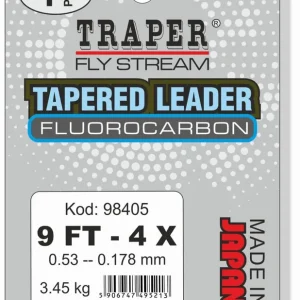 Traper Tapered Leader Fluorocarbon 9 ft- 3X - 0,208 mm - 4,15 kg