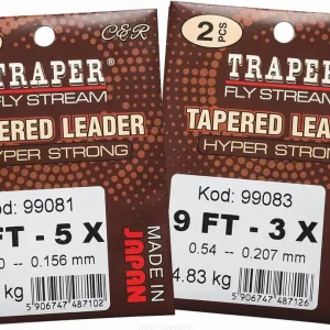 Traper Tapered Leader 9 ft Hyperstrong 2 pc Pack- 7X - 0,115 mm - 2.05 kg