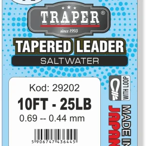Traper Tapered Saltwater Leader 10 ft Pre-Looped- 0,27 mm - 10 lb