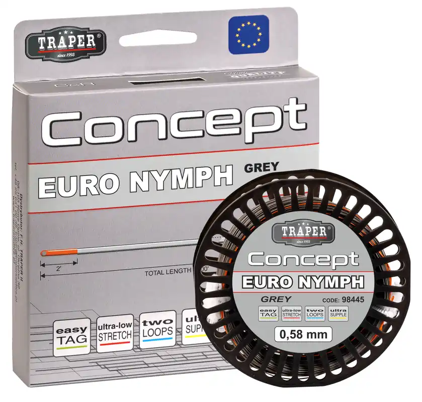Traper Concept Euro Nymph Line 0,58mm Floating Grey Orange-