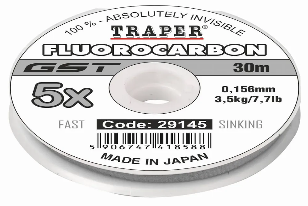 Traper GST Fluorocarbon 30 m Spule- 7X - 0,115 mm