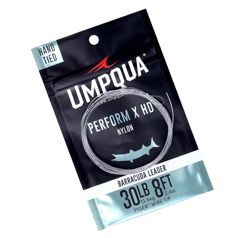 Umpqua Perform X HD Barracuda Nylon Leader with Tyger Wire Tip 8 ft - 30 lb-