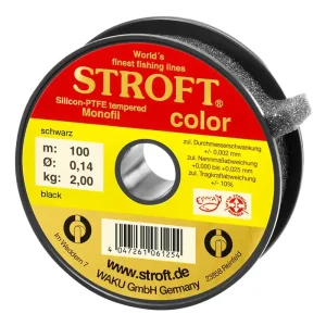 Stroft Color Vorfachmaterial Indicator Line Sichthilfe 100m Spule schwarz- 0,13 mm