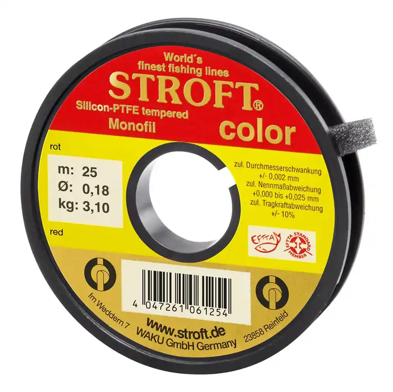 Stroft Color Vorfachmaterial Indicator Line Sichthilfe 25m Spule rot- 0,13 mm