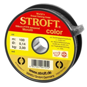 Stroft Color Vorfachmaterial Indicator Line Sichthilfe 100m Spule rot- 0,13 mm