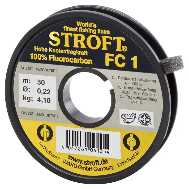 Stroft FC1 Fluorocarbon Vorfachmaterial 50 m/Spule- 0,10 mm