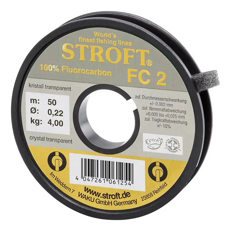 Stroft FC2 Fluorocarbon Vorfachmaterial 50 m/Spule- 0,09 mm