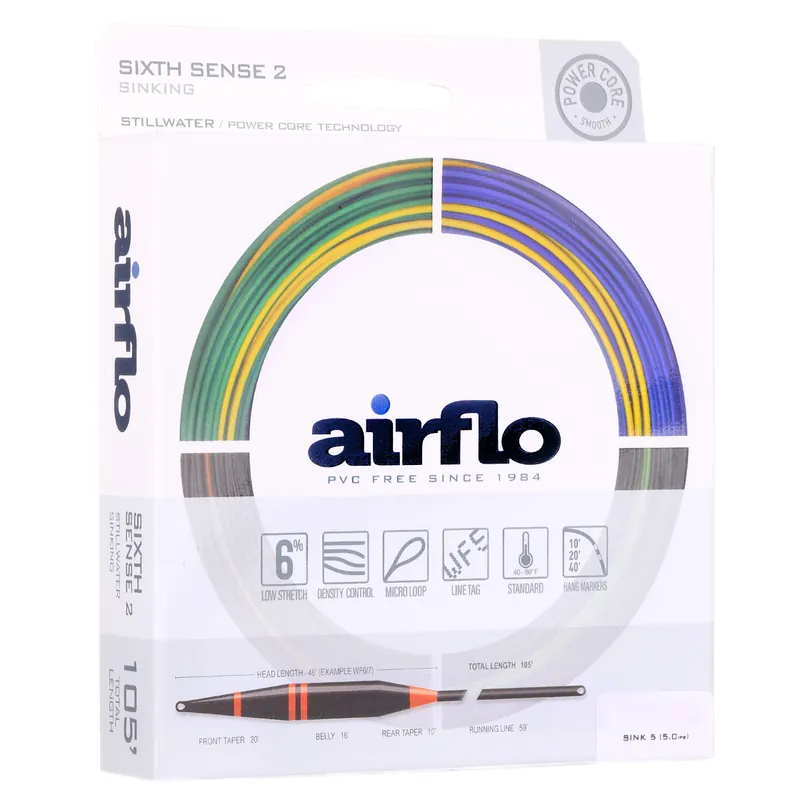 Airflo Sixth Sense 2 - Sink 5 Long Belly Distance Fliegenschnur Dark Blue- # 5/6