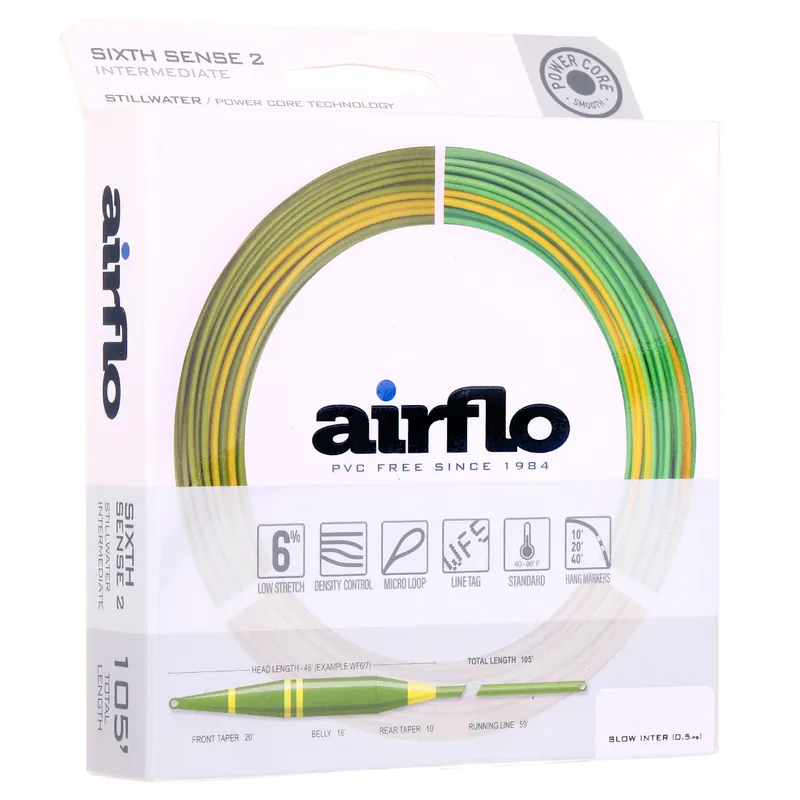 Airflo Sixth Sense 2 - Slow Intermediate Long Belly Distance Fliegenschnur Translucent Olive- # 7/8