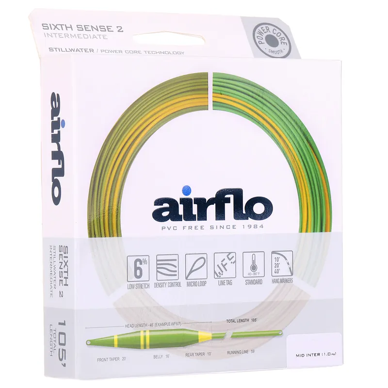 Airflo Sixth Sense 2 - Medium Intermediate Long Belly Distance Fliegenschnur Translucent Olive- # 7/8