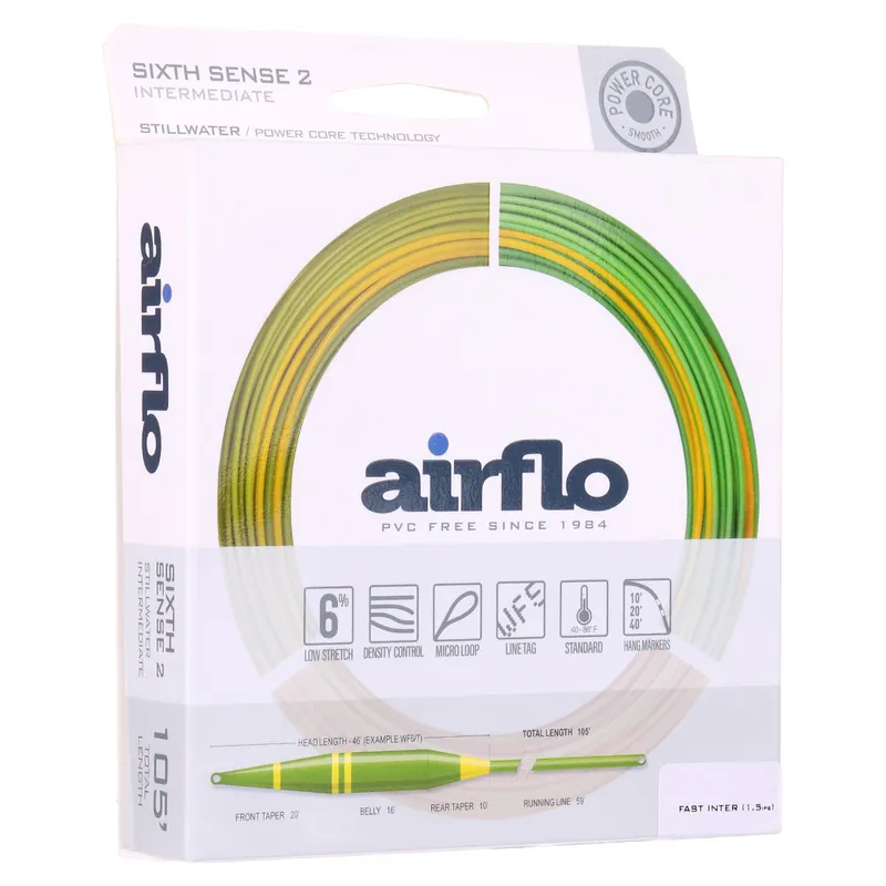 Airflo Sixth Sense 2 - Fast Intermediate Long Belly Distance Fliegenschnur Translucent Olive- # 6/7