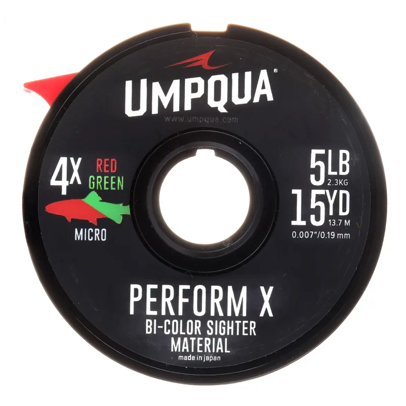 Umpqua Perform X Indicator Tippet 15yds- 2X Red/Green