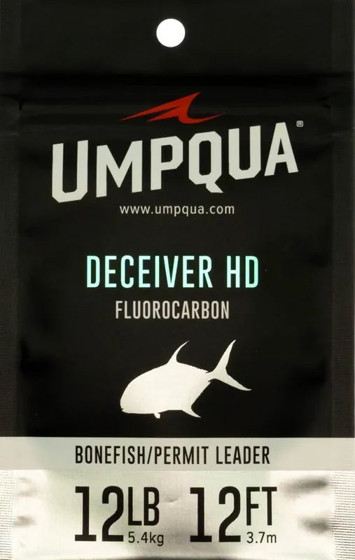 Umpqua Deceiver HD Bone-Permit 12ft Fluorocarbon Tapered Leader Vorfach- 8lb