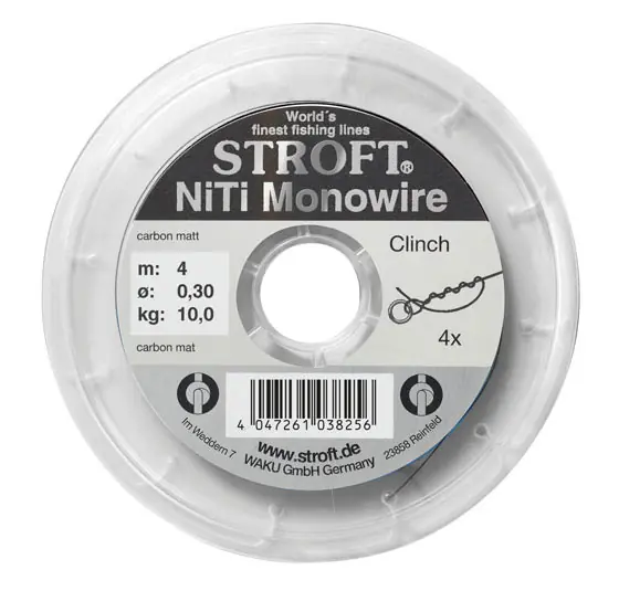 Stroft NiTi Monowire - Knotbares Nickel Titan Vorfach 10m Spule- 0,12 mm
