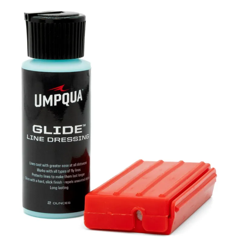 Umpqua Glide Line Dressing and Line Care Box Schnurpflegemittel mit Reinigungstool-