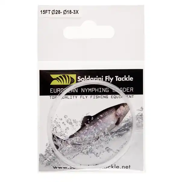 Soldarini Tapered Euronymph Leader thin 15 ft fluo white-                                                                                                                                                                                                                        0,16 mm