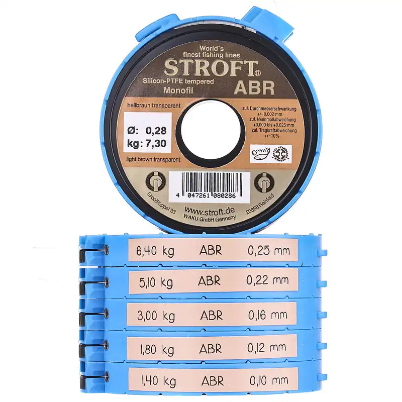 Stroft ABR Vorfachmaterial 50 m/Spule inkl. Cutter-Ring- 0,12 mm