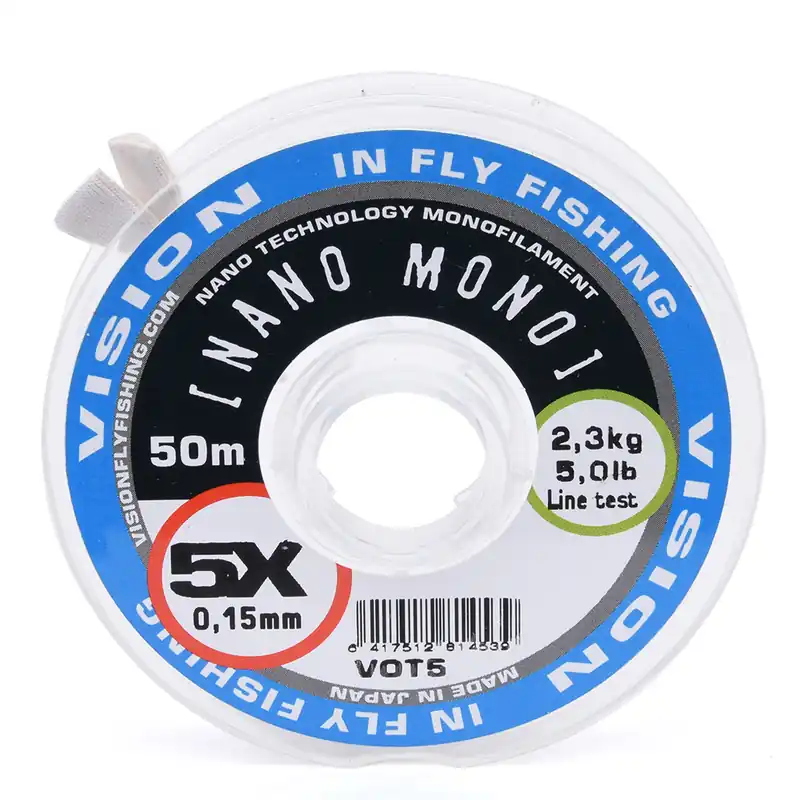Vision Nano Mono Tippet auf Spule- 0,09 mm