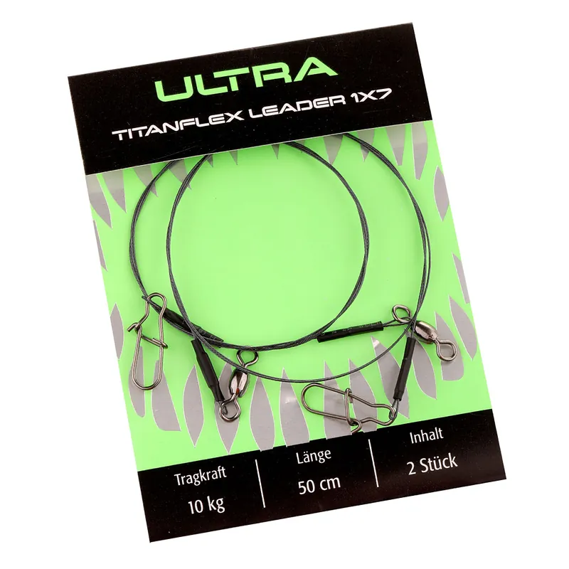 Climax Ultra Titanflex Leader 1x7 Titanvorfach 50 cm 2er Pack- 4 kg